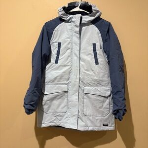 Lands' End Gray and Navy Hooded Jacket